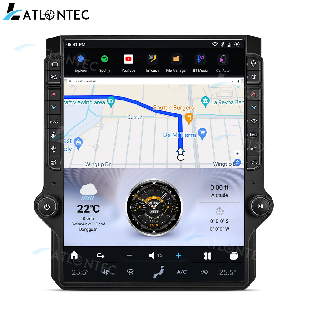 LATLONTEC Tesla Android 15.6″ Car Radio GPS Navigation for Ford Bronco 2020–2026