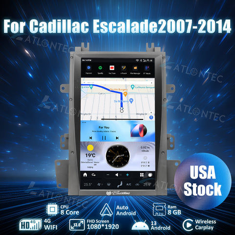 LATLONTEC 13.6″ Android 13 Car Stereo FOR Cadillac Escalade 2007–2014 | 8GB+128GB, GPS, Wireless CarPlay