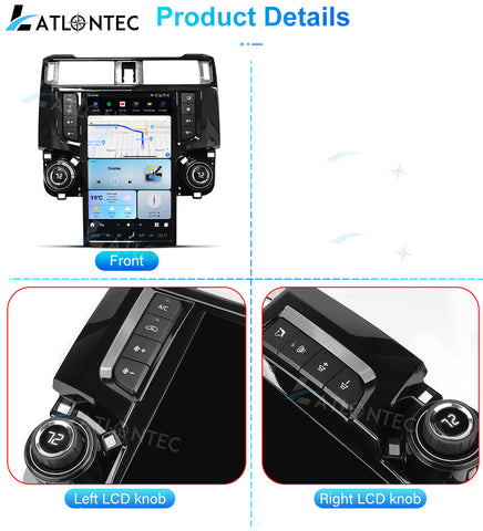 LATLONTEC 13.6" Tesla-Style Vertical Touchscreen Car Stereo for Toyota 4Runner 2009–2023 | Android 13