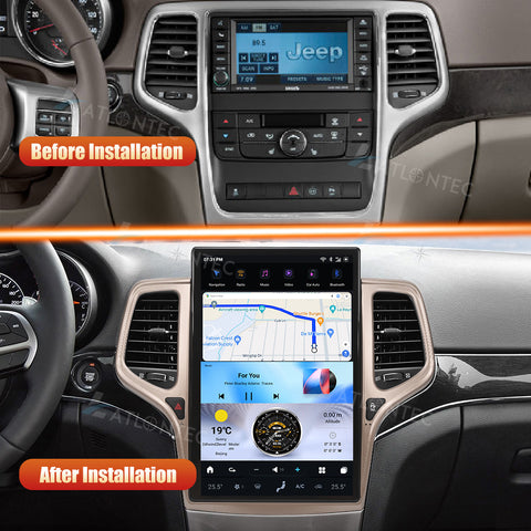 LATLONTEC 14.5" Tesla-Style Vertical Touchscreen Car Stereo for Jeep Grand Cherokee 2014–2020 | Android 13, GPS Navigation & Multimedia
