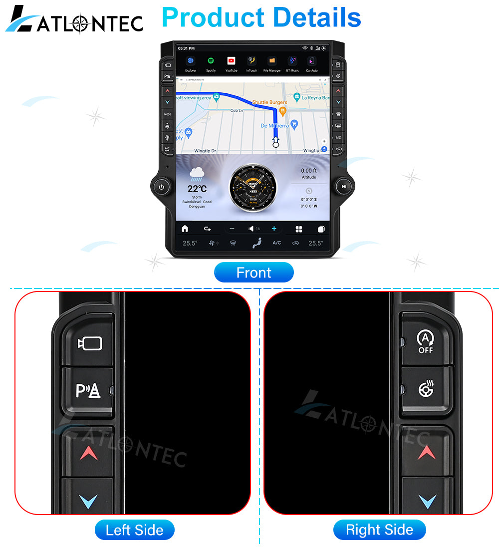 LATLONTEC Tesla Android 15.6″ Car Radio GPS Navigation for Ford Bronco 2020–2026