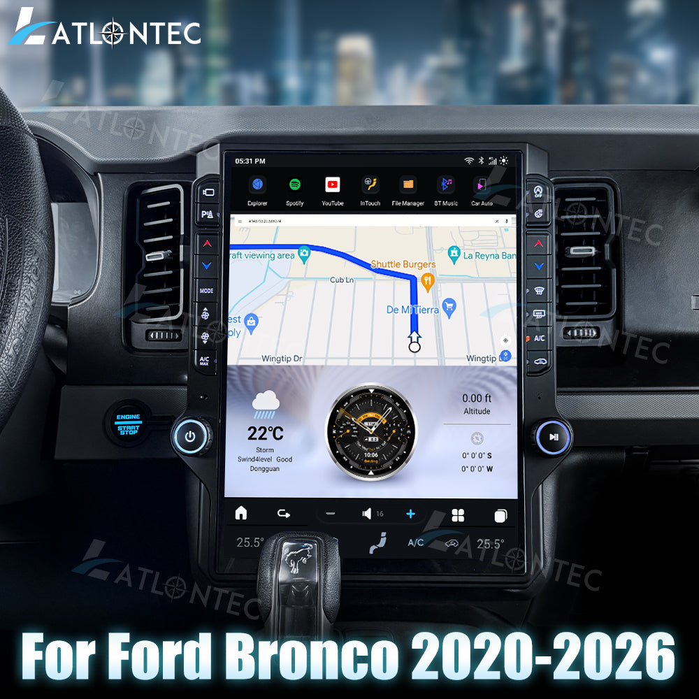 LATLONTEC Tesla Android 15.6″ Car Radio GPS Navigation for Ford Bronco 2020–2026