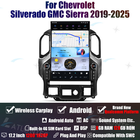 For GMC Sierra Chevrolet Silverado 2019-2025 13″